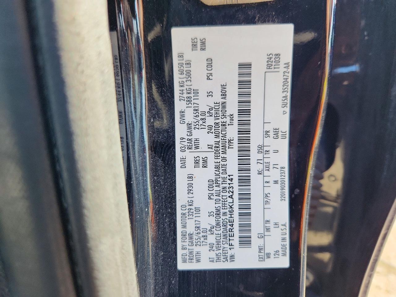 2019 FORD RANGER