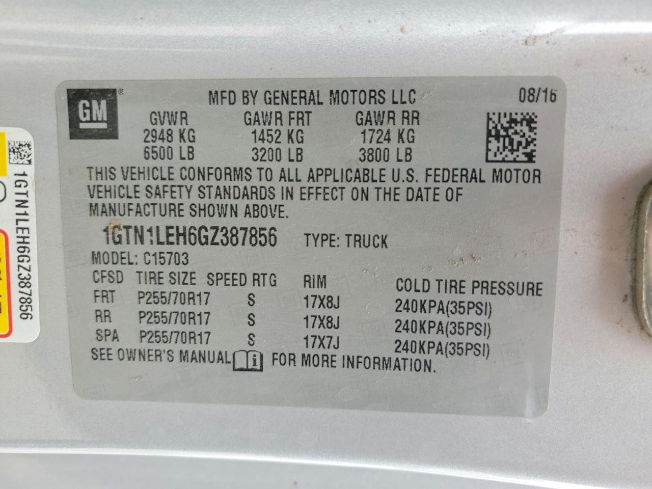 2016 GMC SIERRA