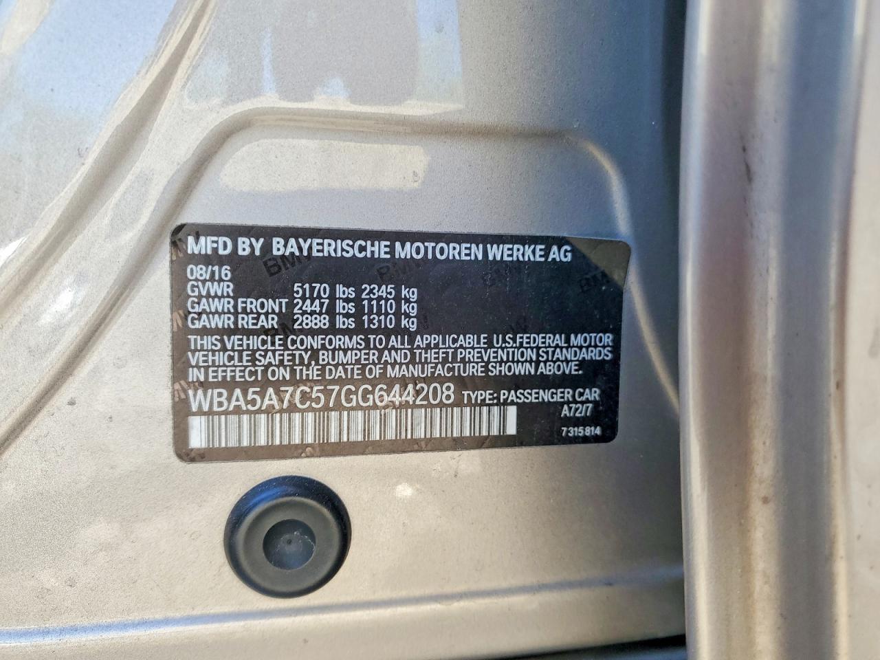 2016 BMW 5 SERIES