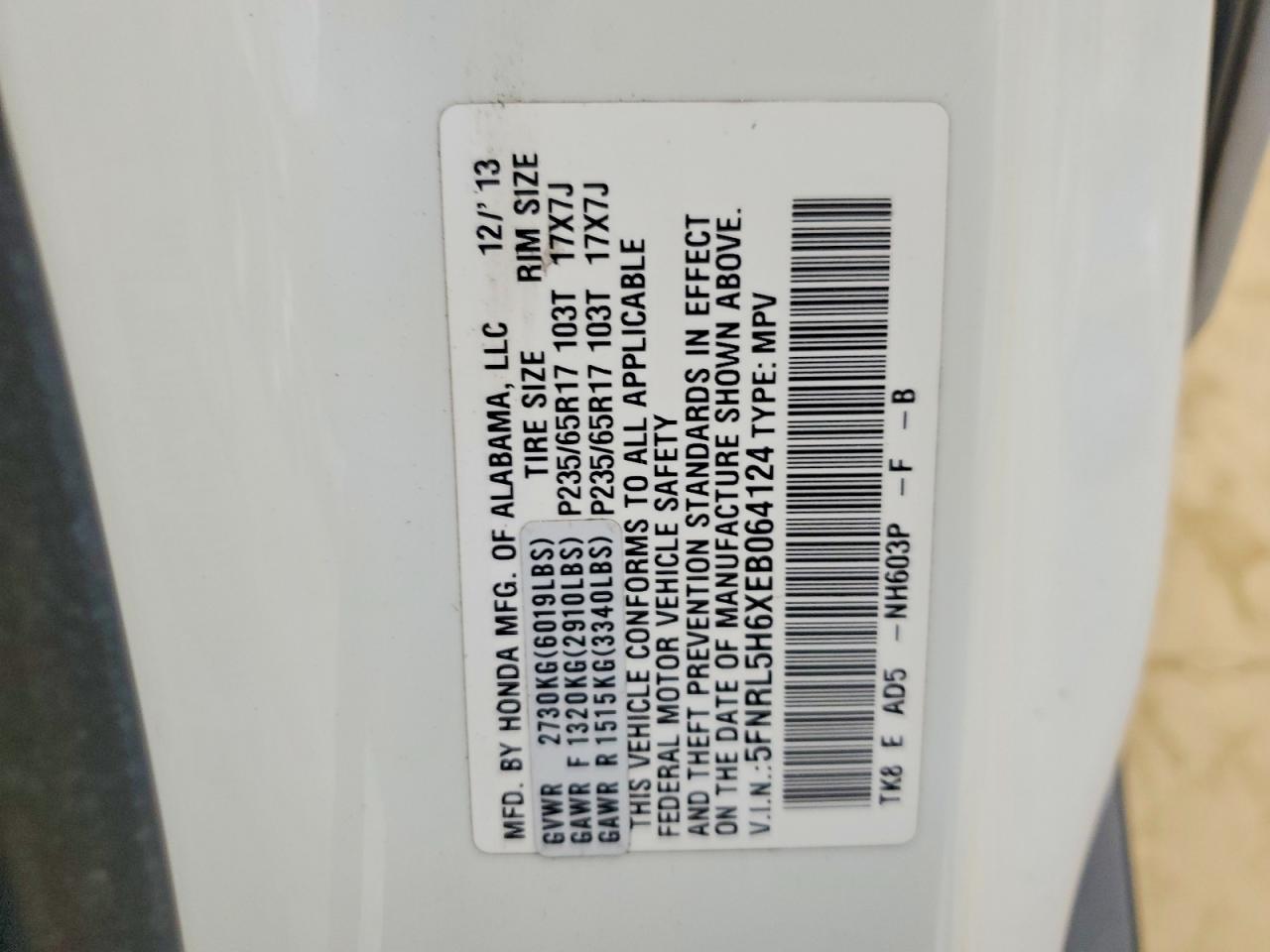 2014 HONDA ODYSSEY