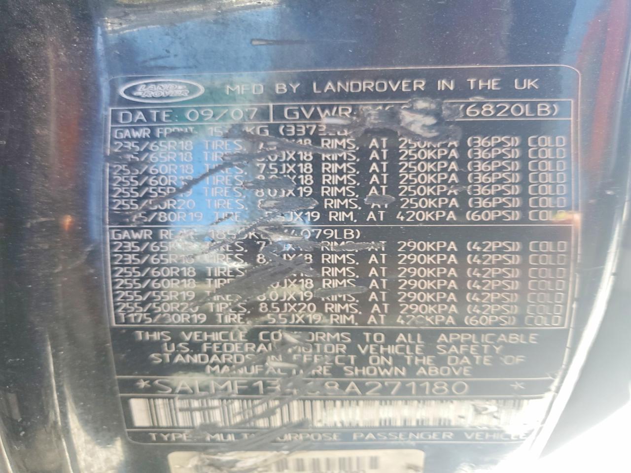 2008 LAND ROVER RANGEROVER