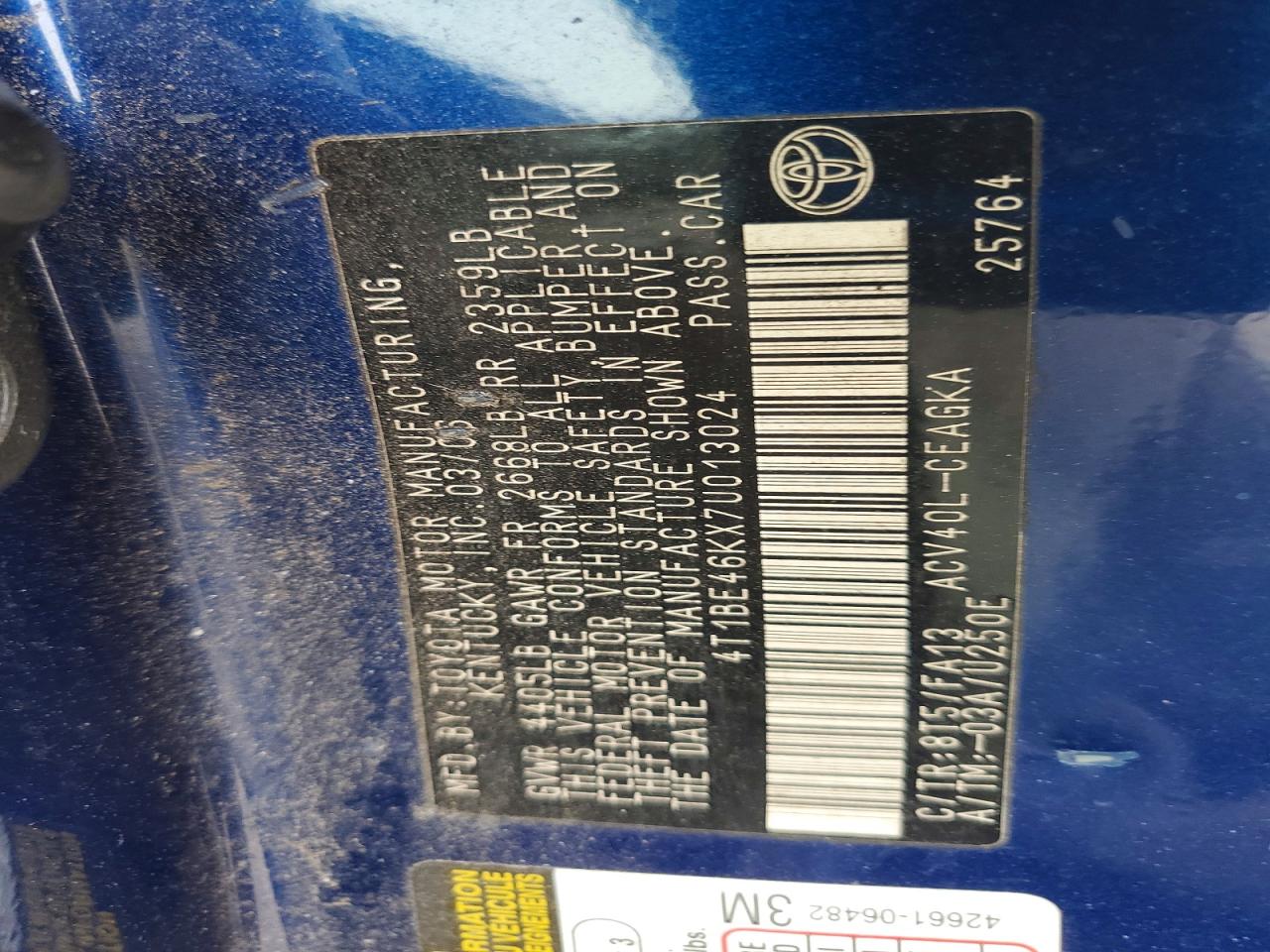 2007 TOYOTA CAMRY