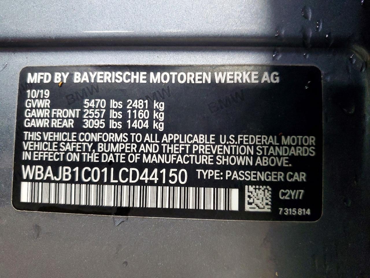 2020 BMW 5 SERIES