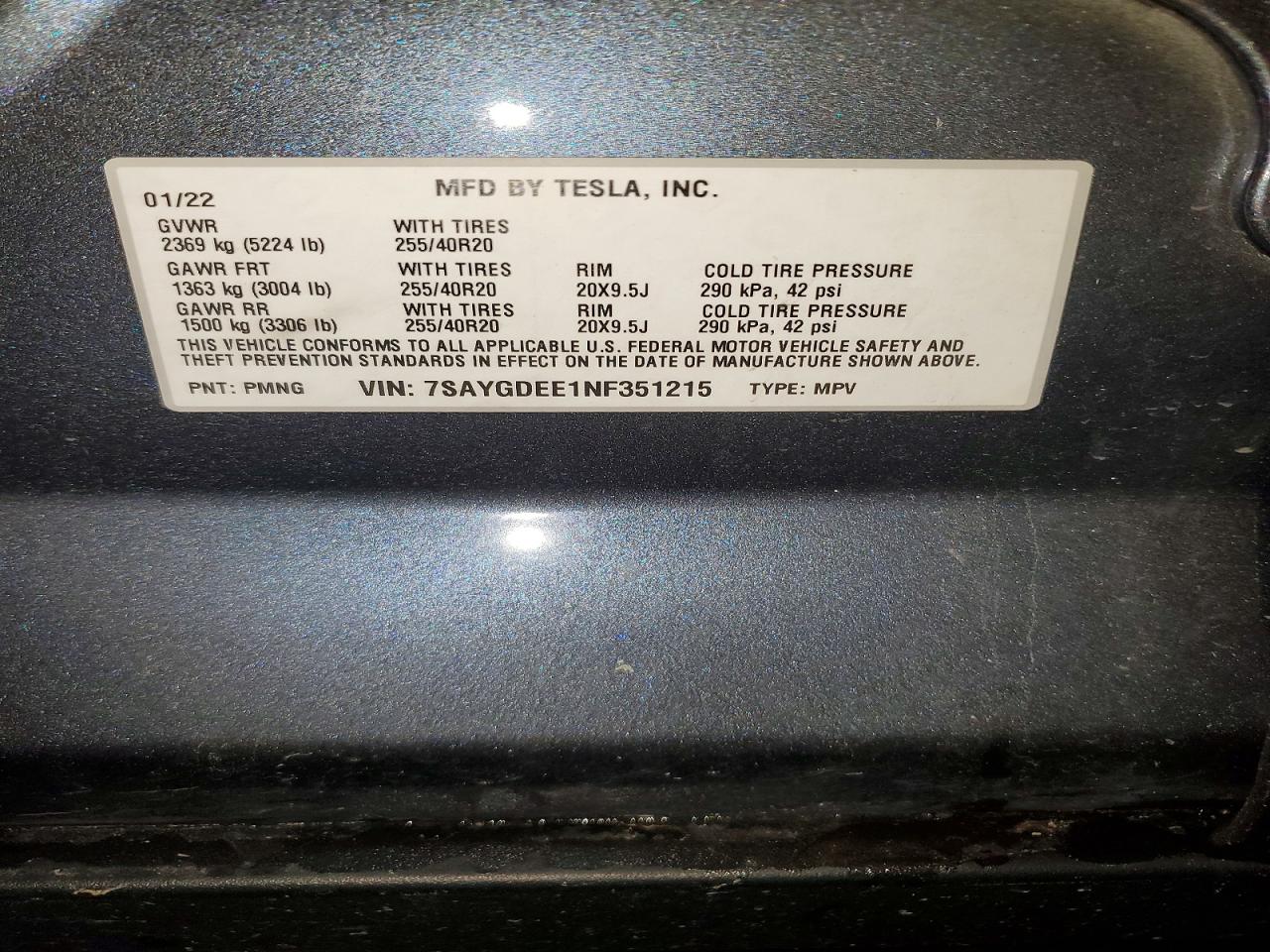 2022 TESLA MODEL Y