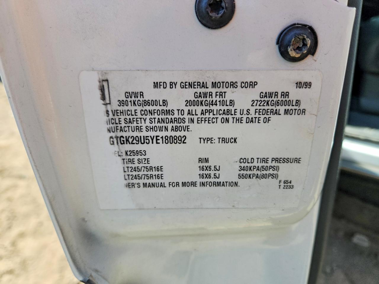 2000 GMC SIERRA