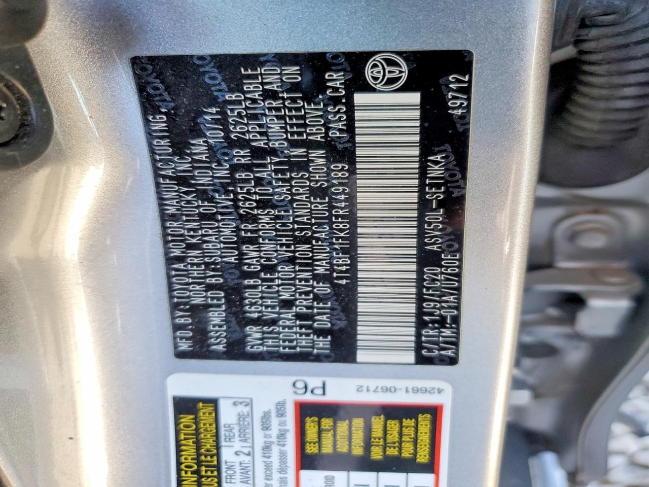 2015 TOYOTA CAMRY