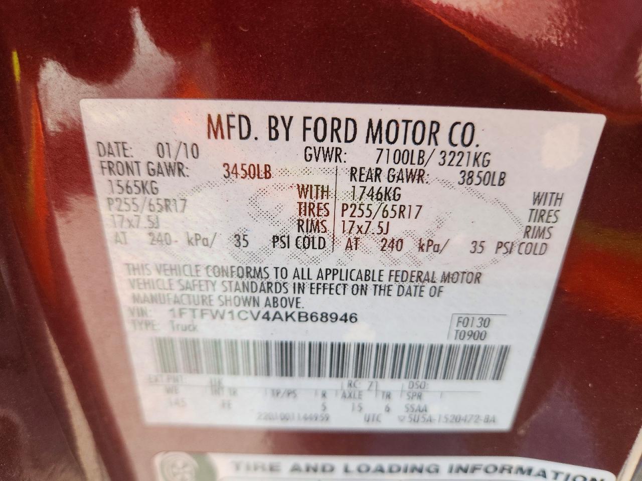 2010 FORD F150