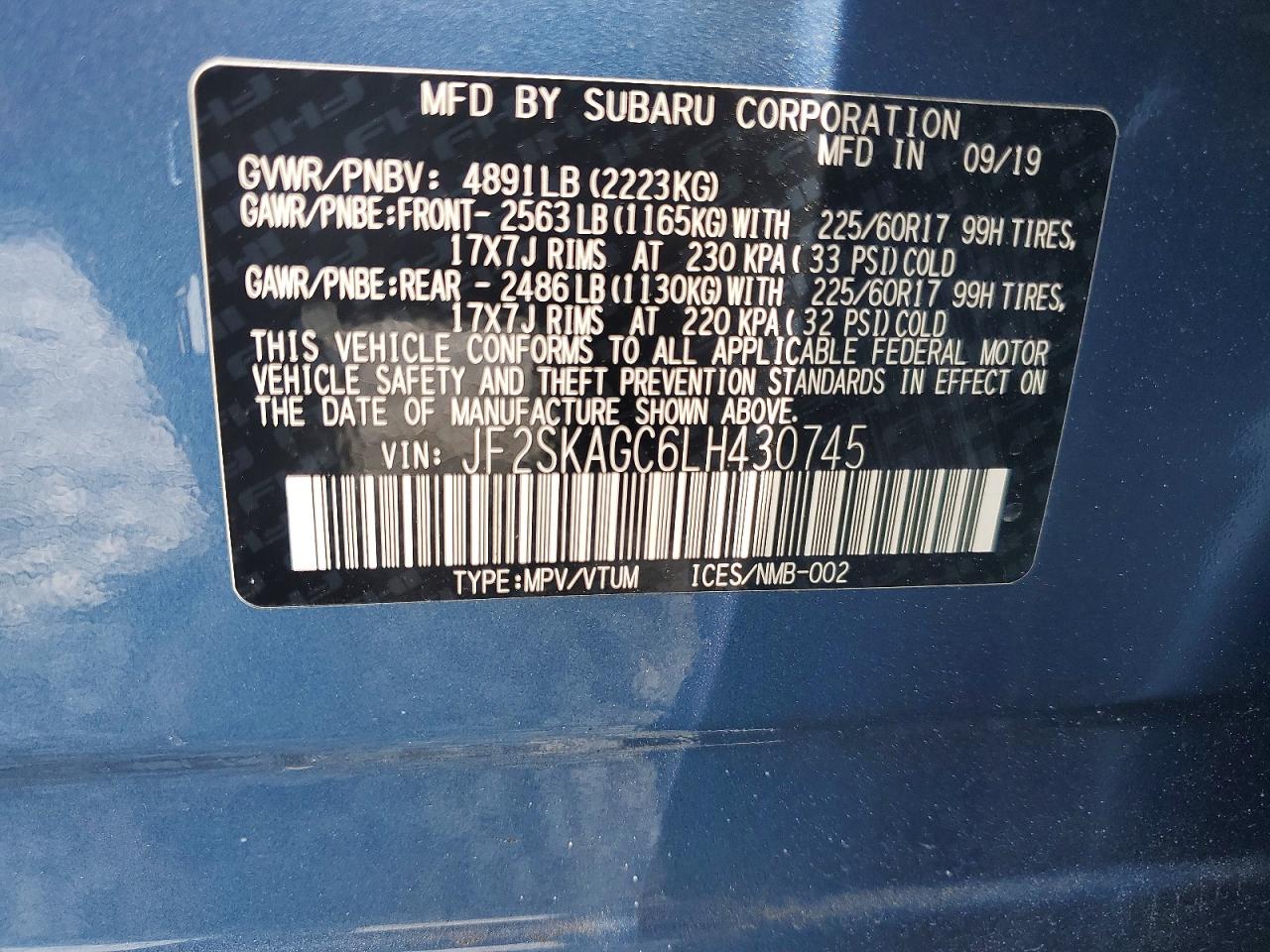 2020 SUBARU FORESTER
