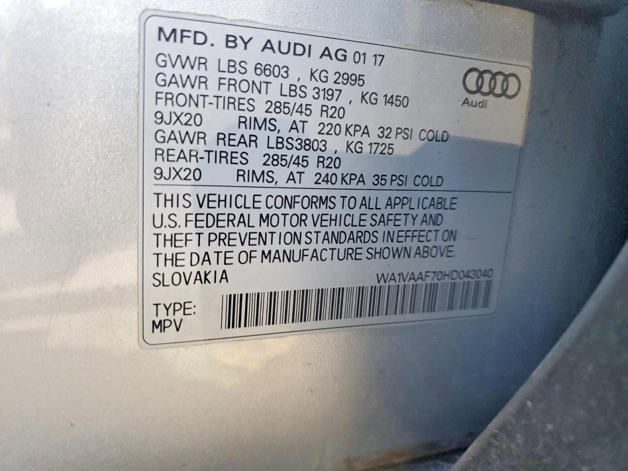 2017 AUDI Q7