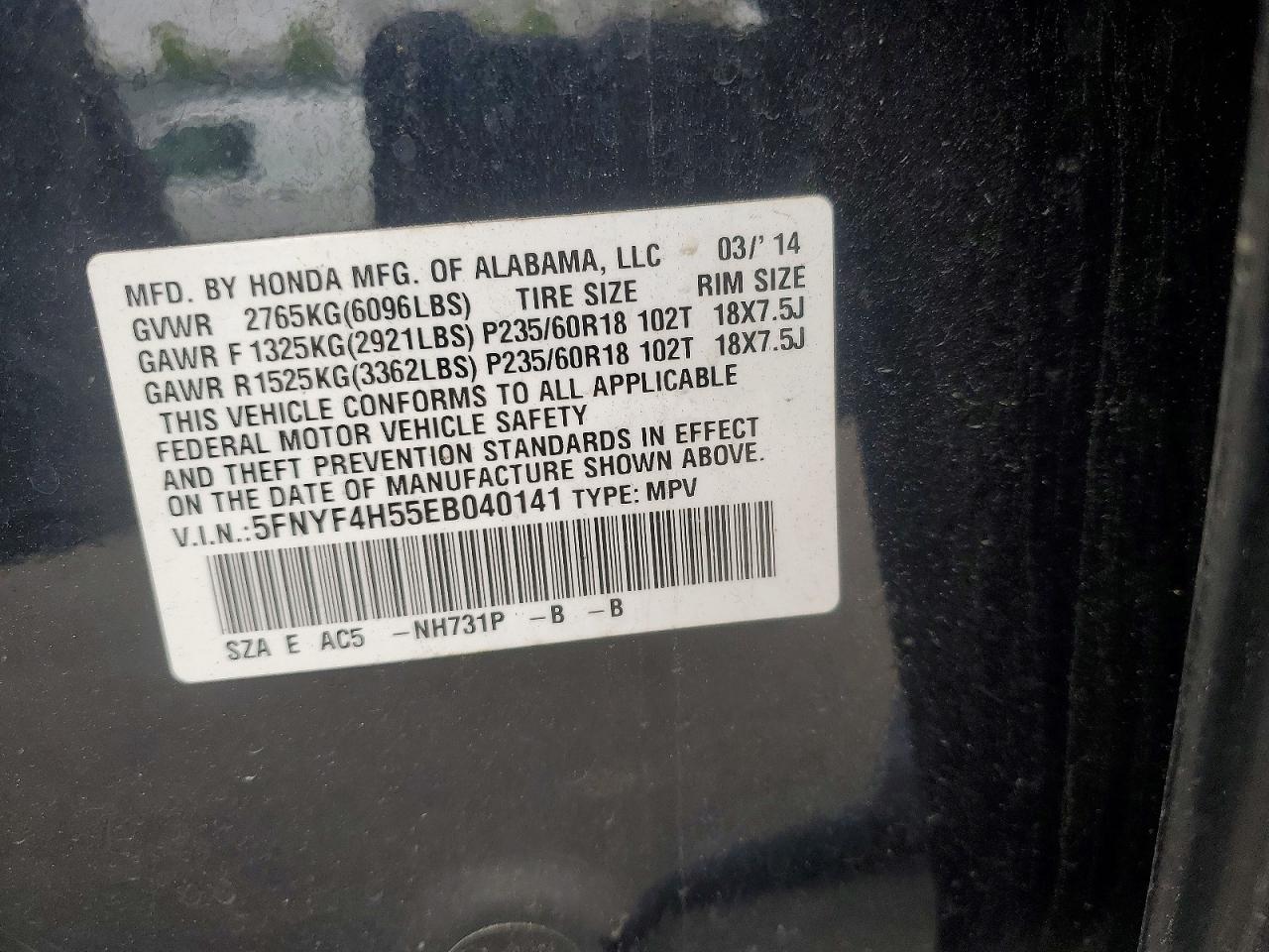 2014 HONDA PILOT