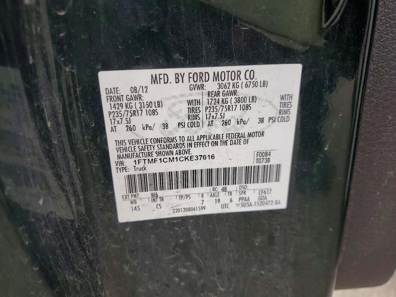 2012 FORD F150