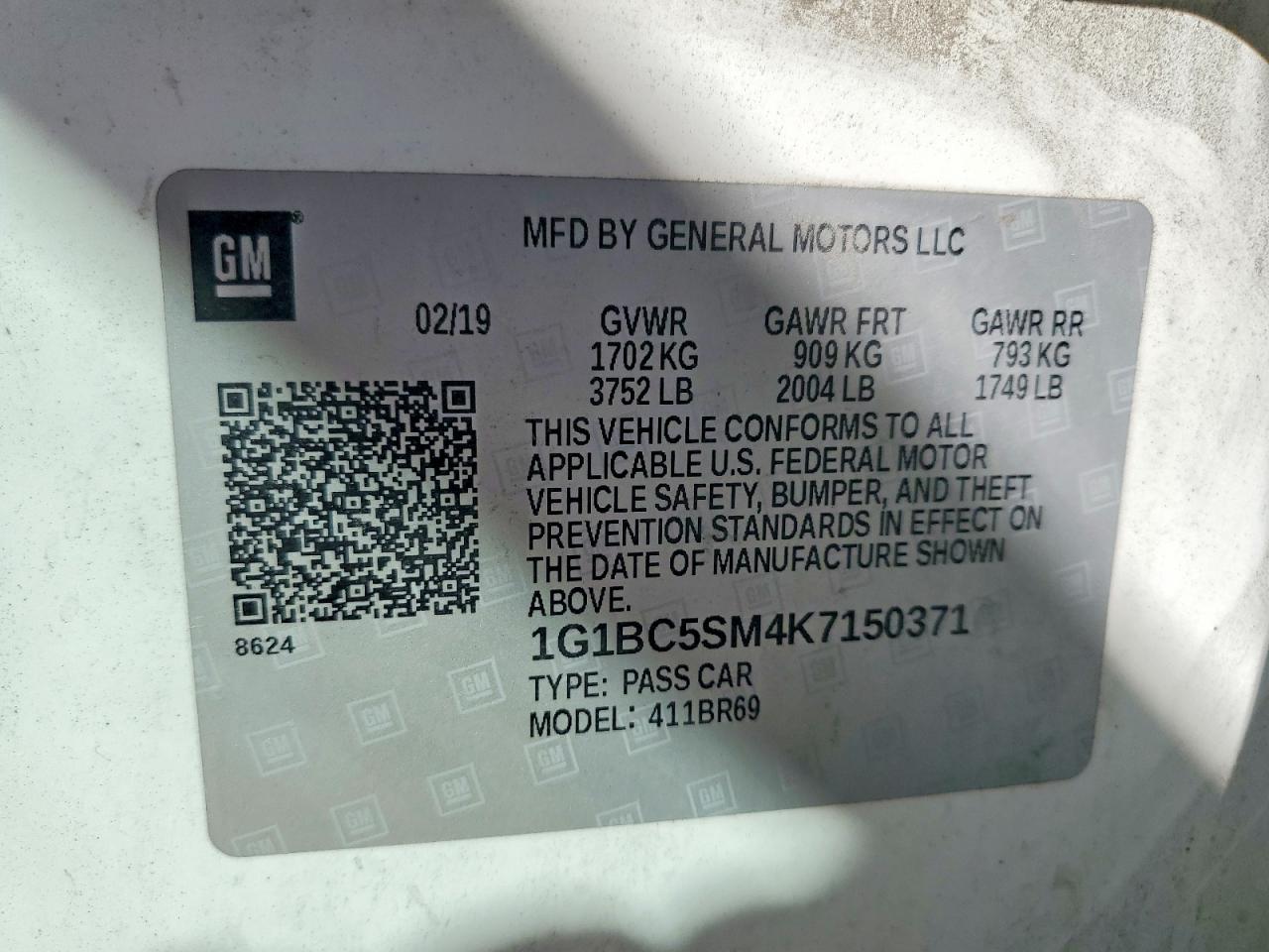 2019 CHEVROLET CRUZE
