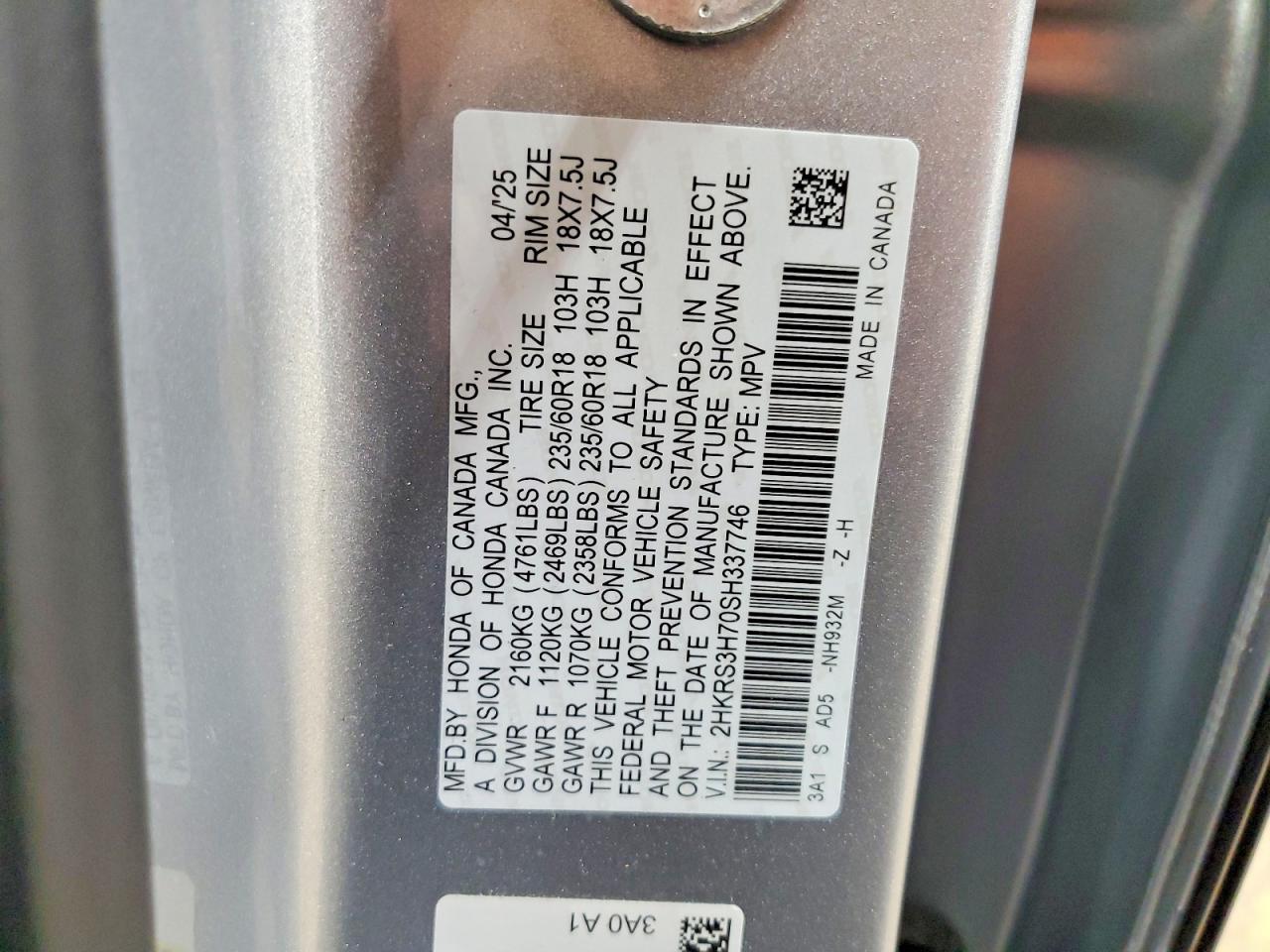 2025 HONDA CRV