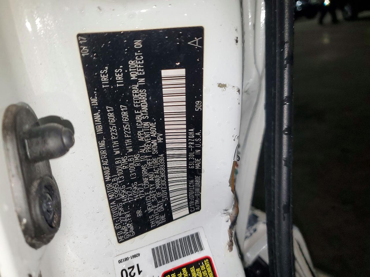 2017 TOYOTA SIENNA