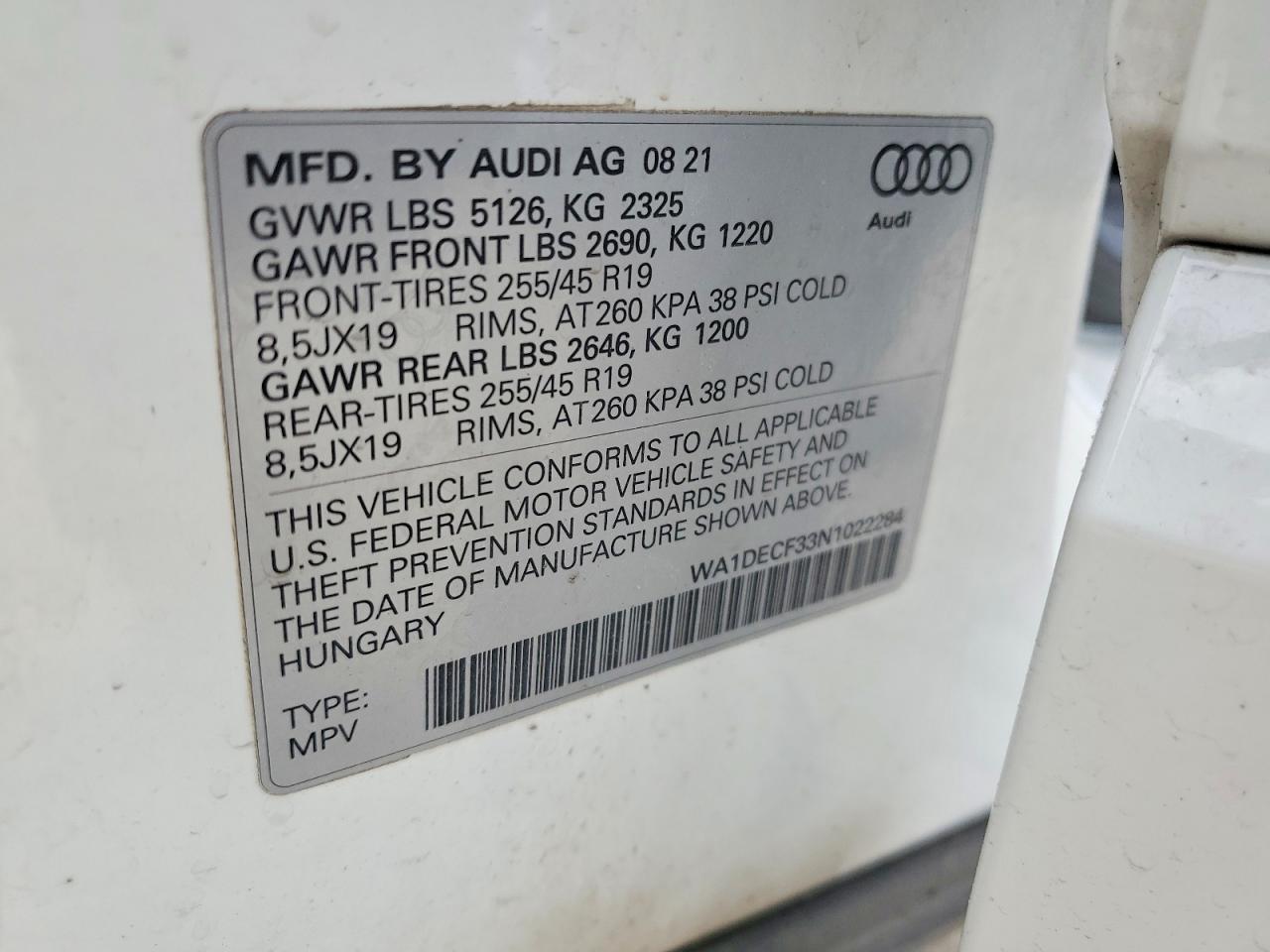 2022 AUDI Q3