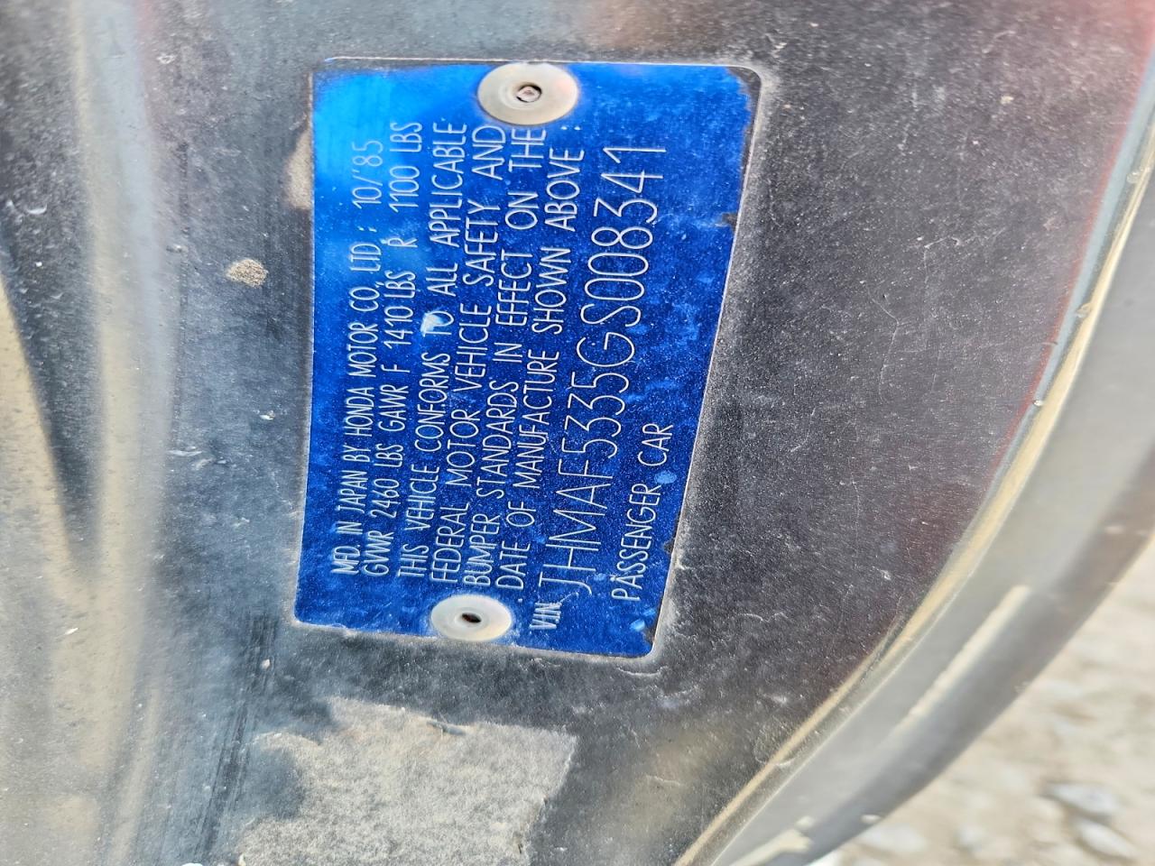 1986 HONDA CIVIC