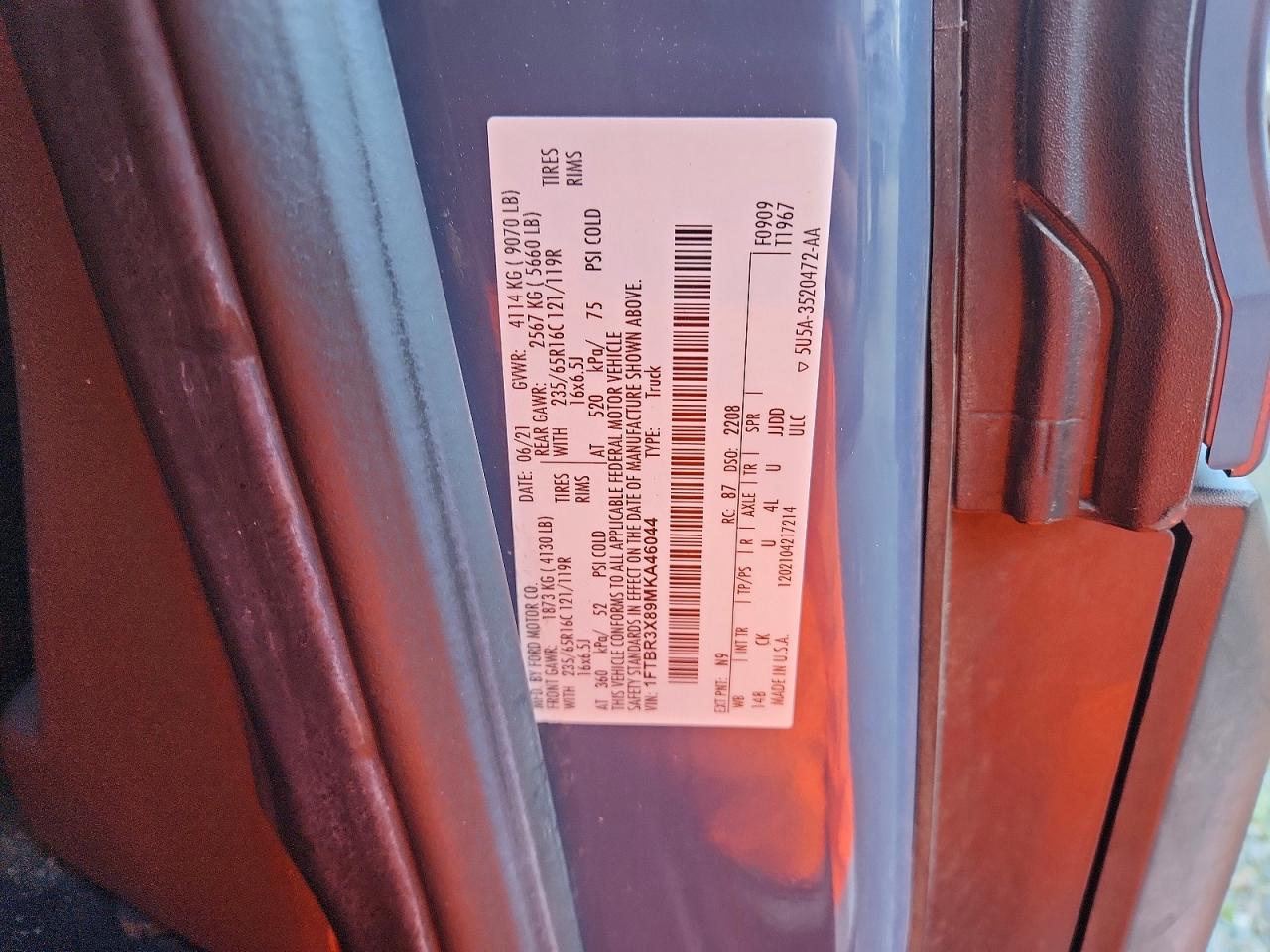 2021 FORD TRANSIT