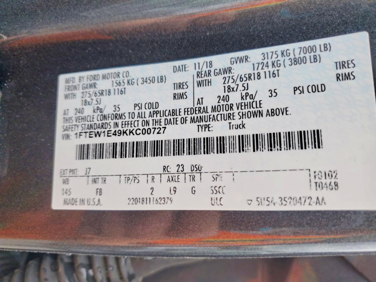2019 FORD F150
