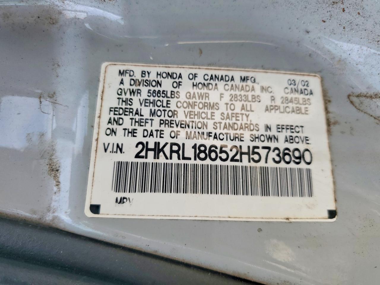 2002 HONDA ODYSSEY