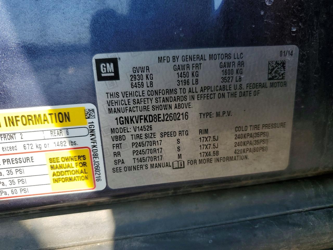 2014 CHEVROLET TRAVERSE