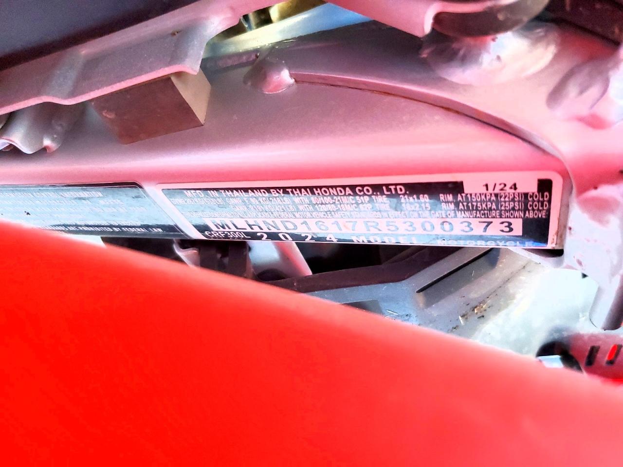 2024 HONDA CRF CYCLE