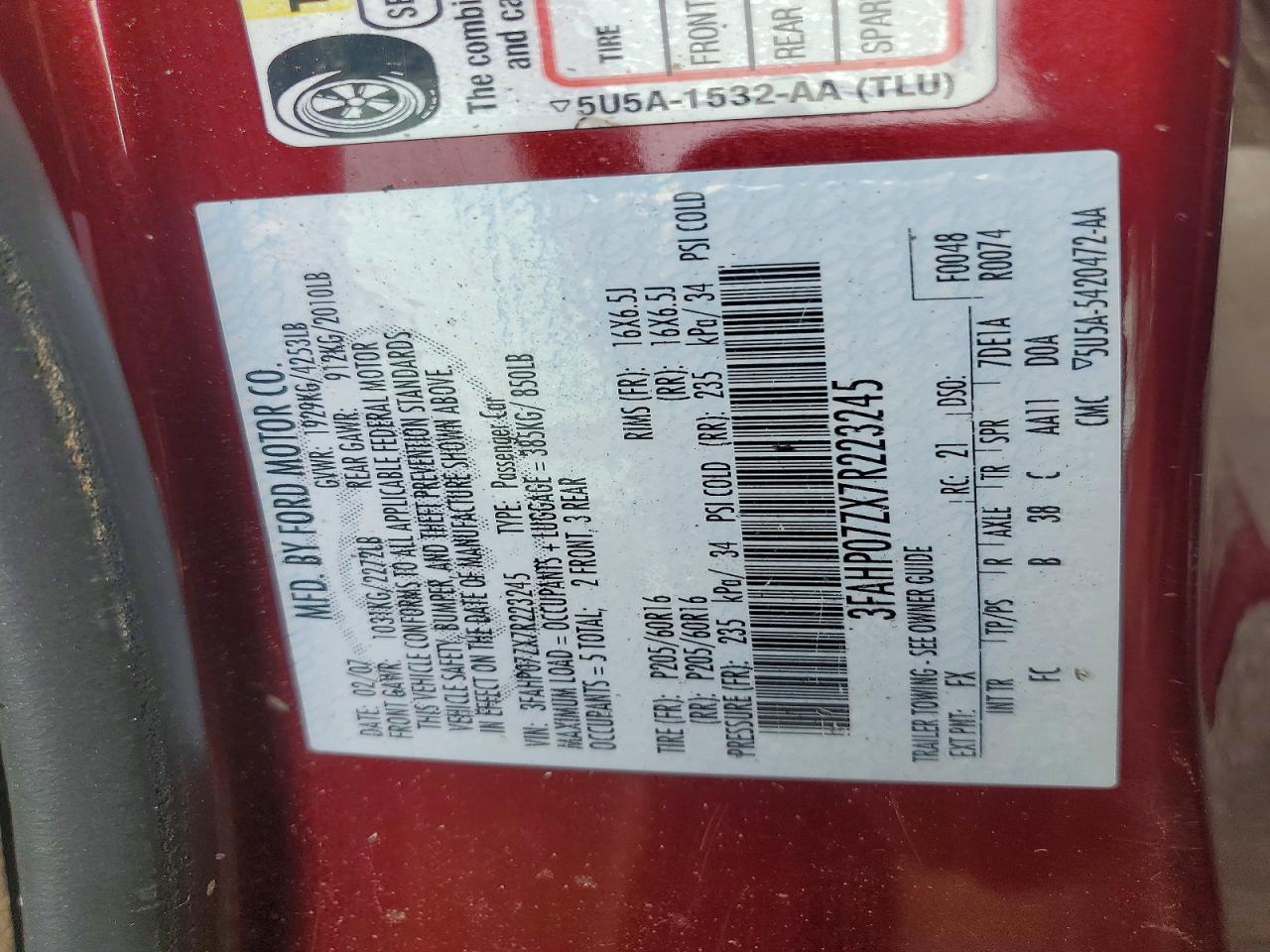 2007 FORD FUSION