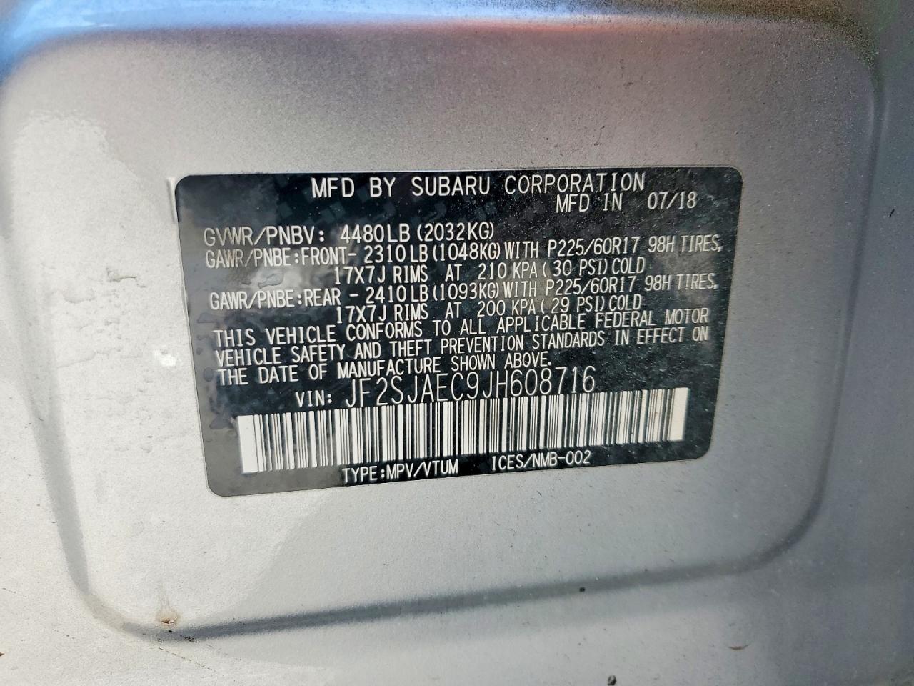 2018 SUBARU FORESTER