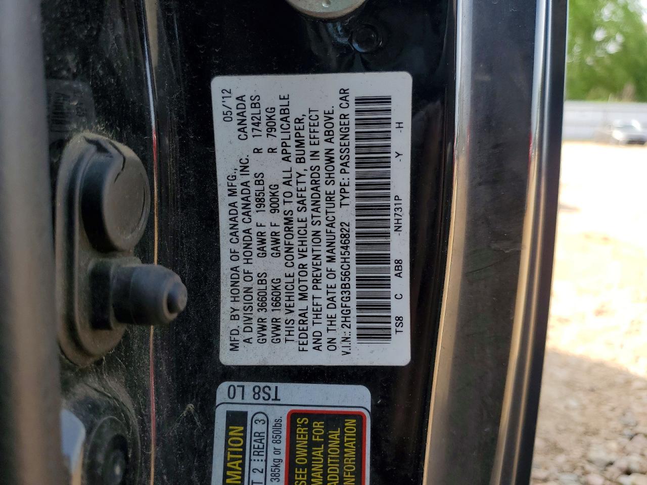 2012 HONDA CIVIC