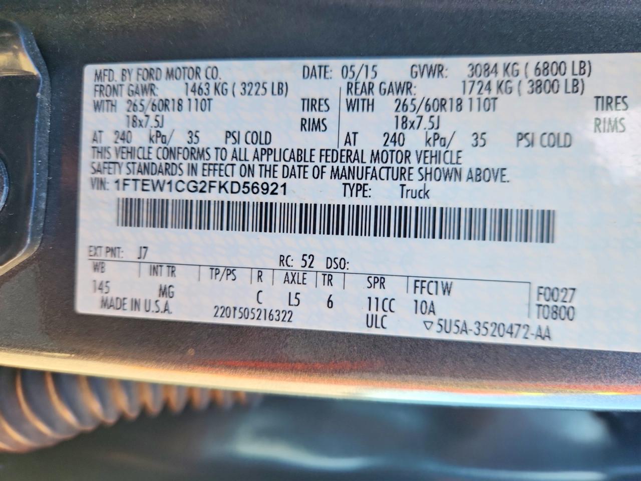 2015 FORD F150