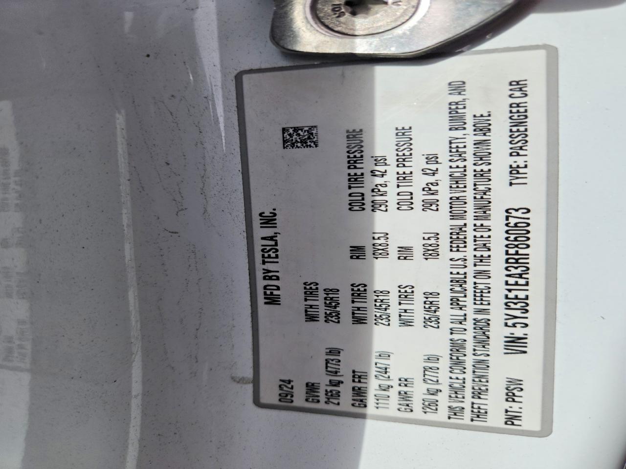 2024 TESLA MODEL 3