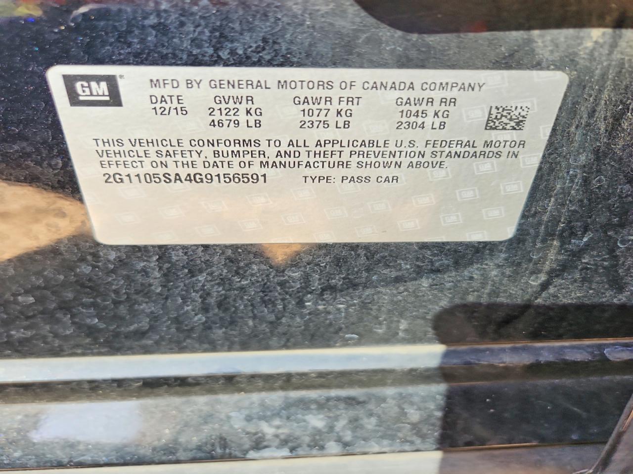 2016 CHEVROLET IMPALA