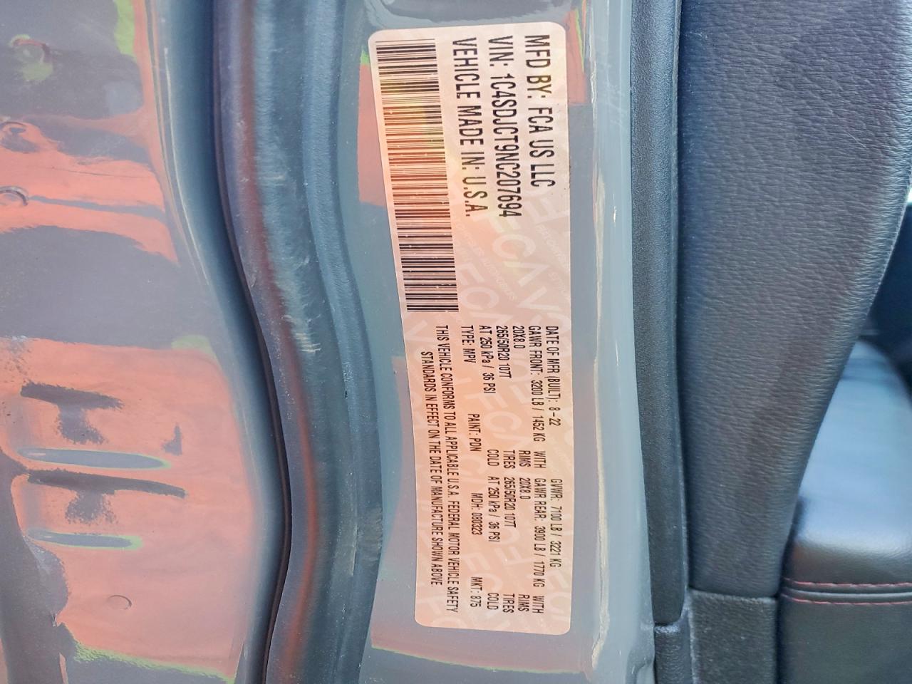2022 DODGE DURANGO