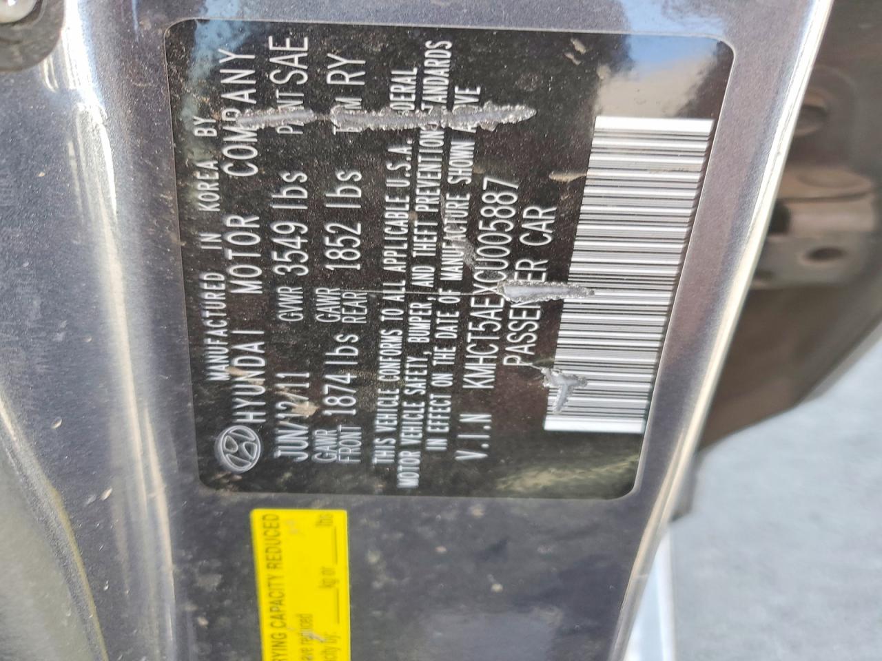 2012 HYUNDAI ACCENT