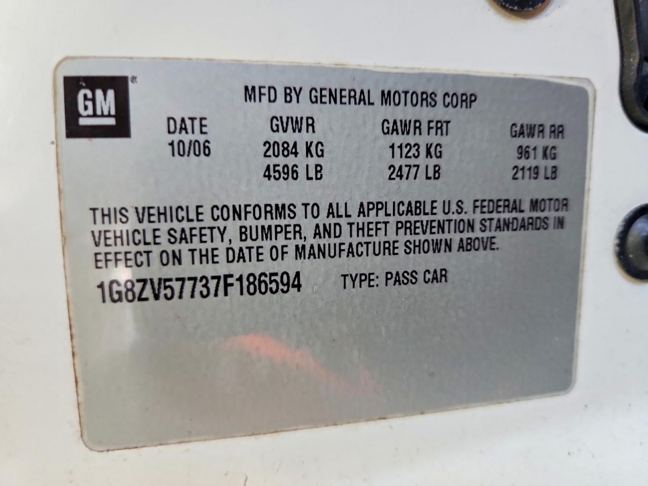 2007 SATURN AURA