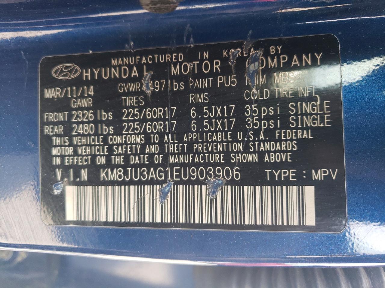 2014 HYUNDAI TUCSON