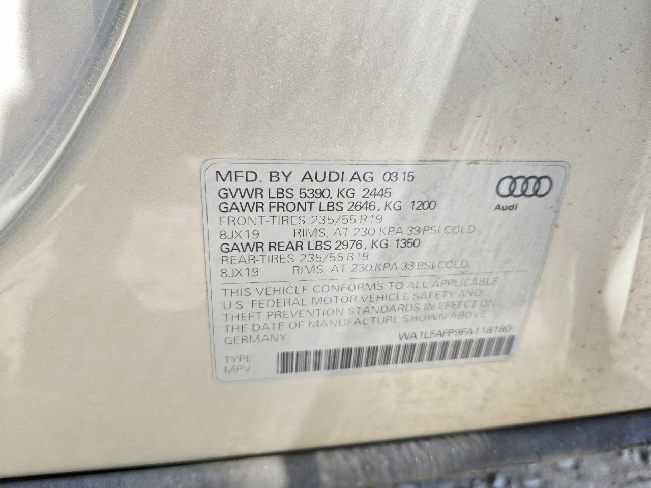 2015 AUDI Q5
