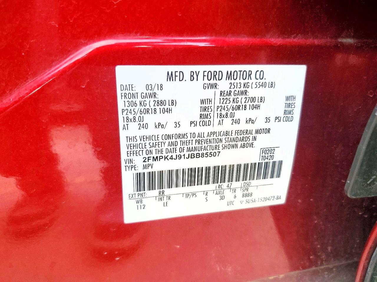 2018 FORD EDGE