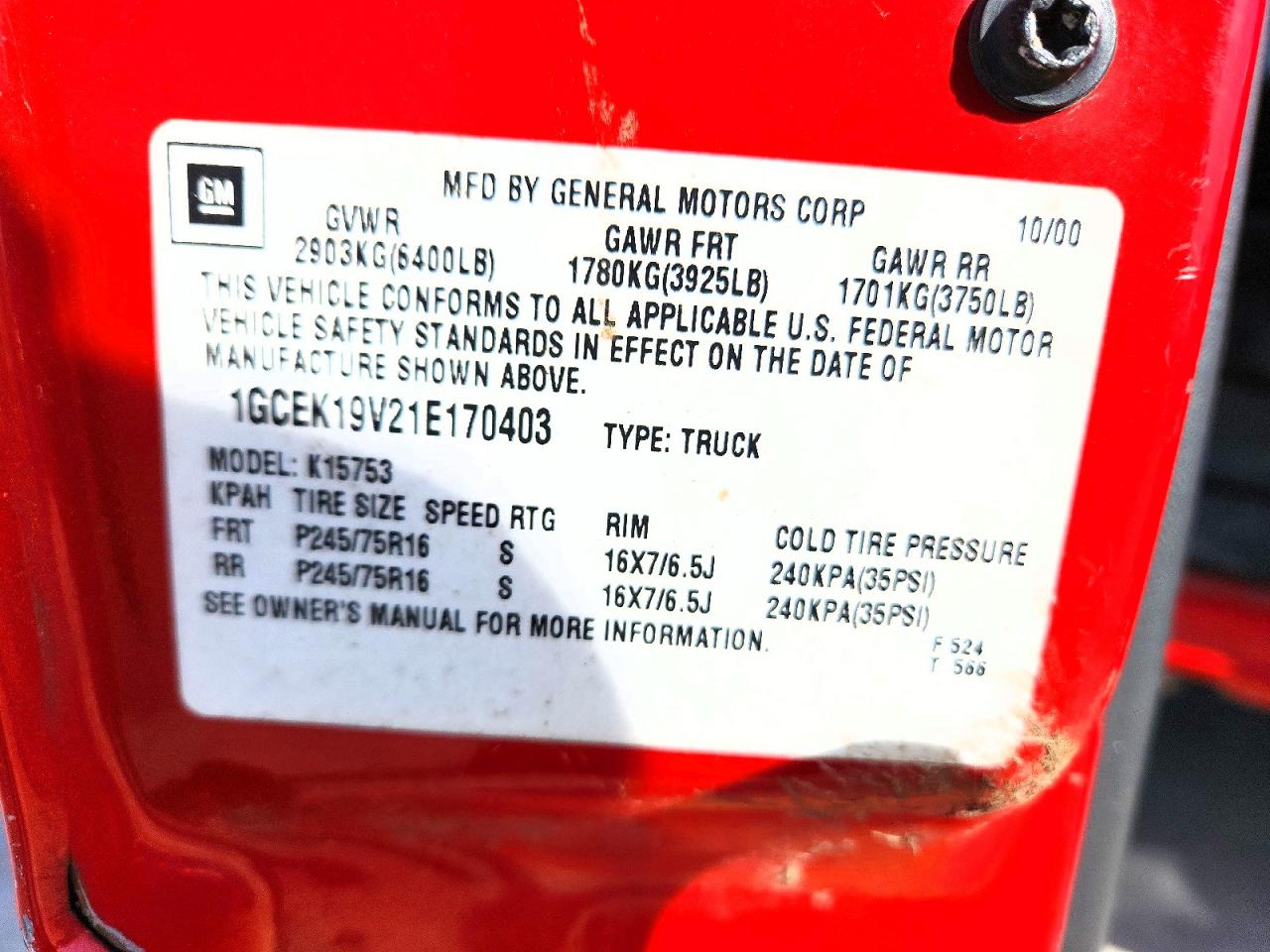 2001 CHEVROLET ALL Models