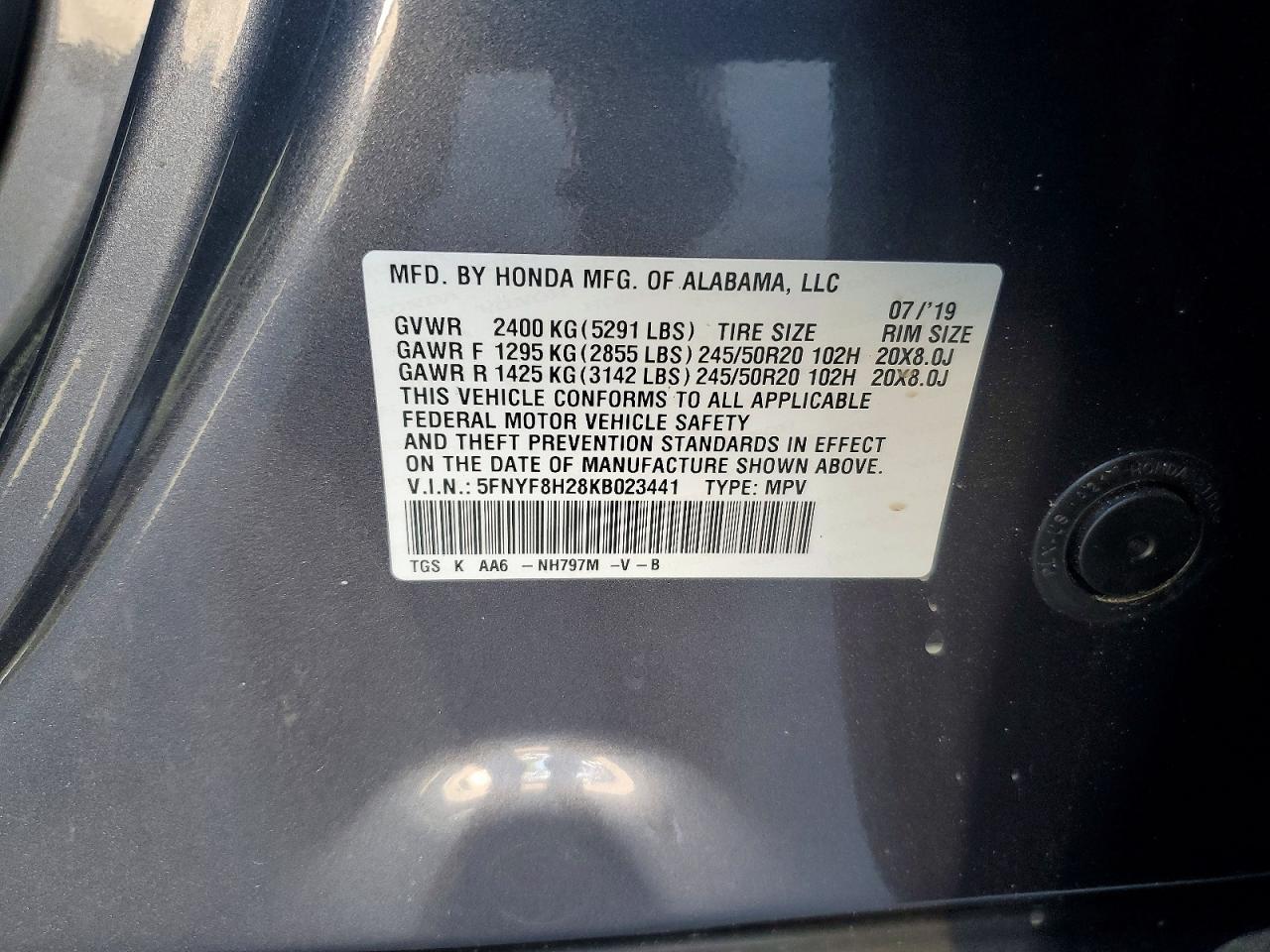 2019 HONDA PASSPORT