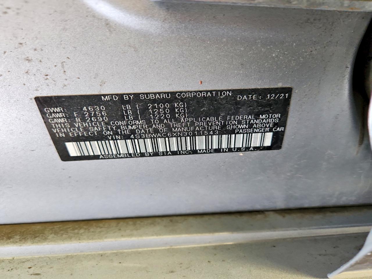 2022 SUBARU LEGACY