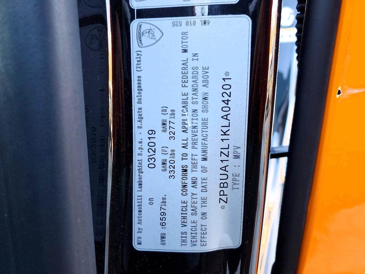 2019 LAMBORGHINI ALL OTHER