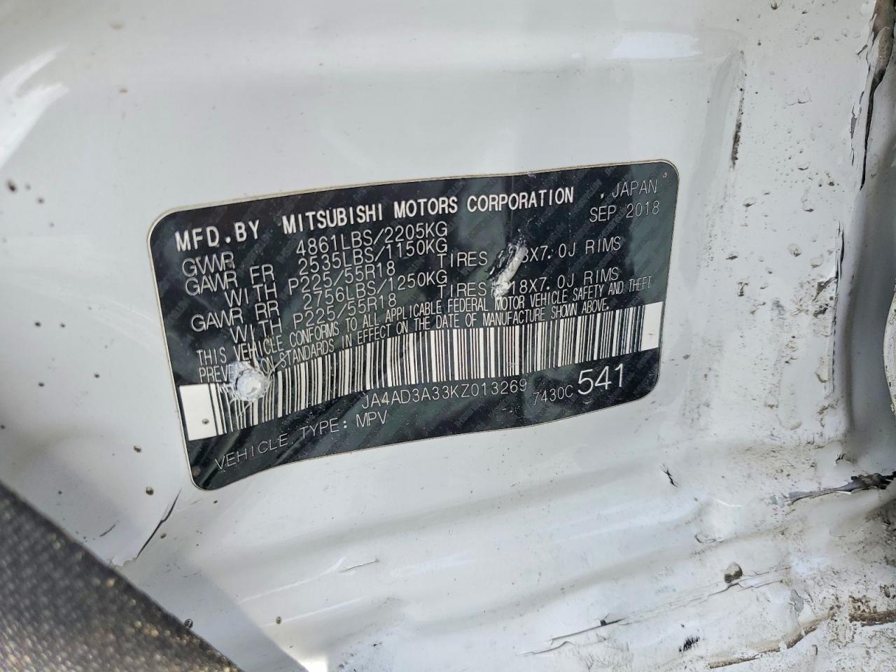 2019 MITSUBISHI OUTLANDER