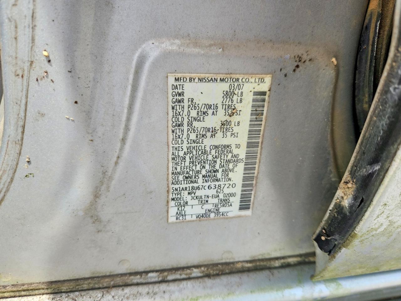 2007 NISSAN PATHFINDER