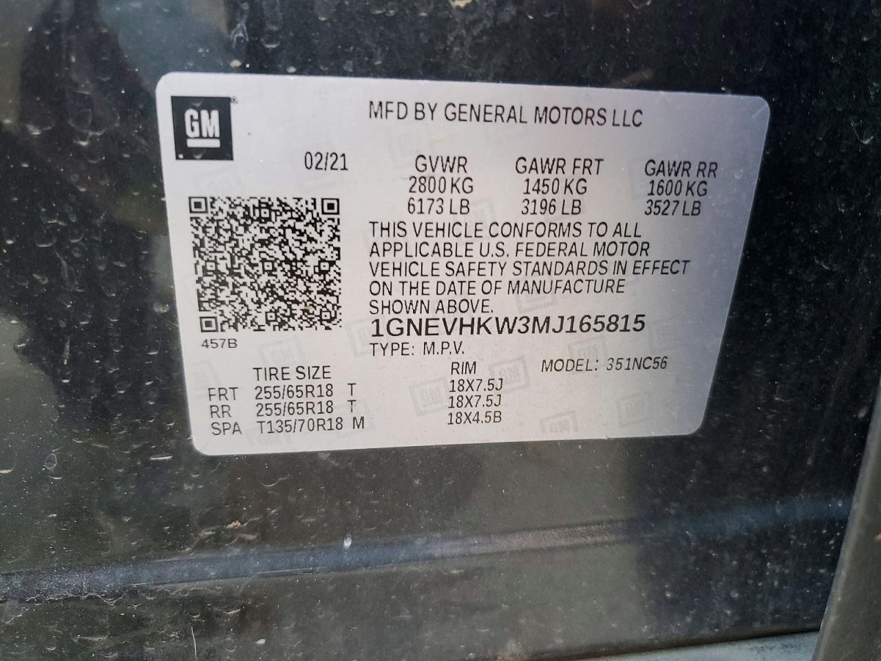 2021 CHEVROLET TRAVERSE