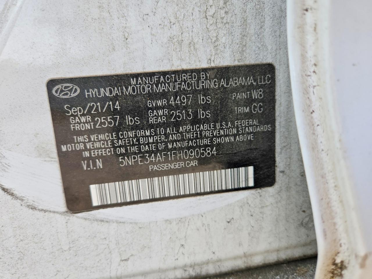 2015 HYUNDAI SONATA