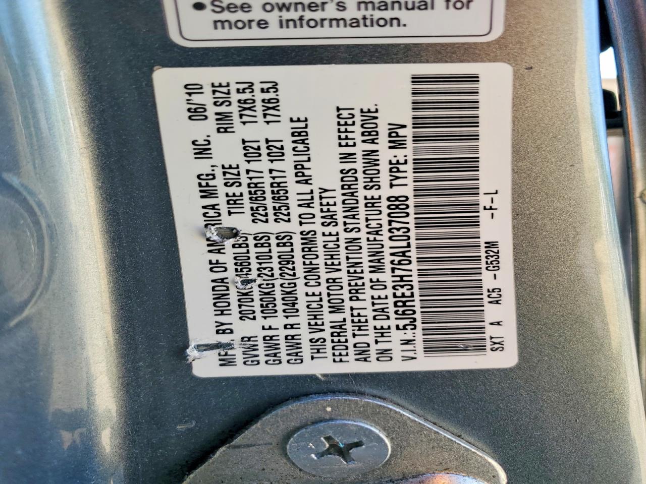 2010 HONDA CRV