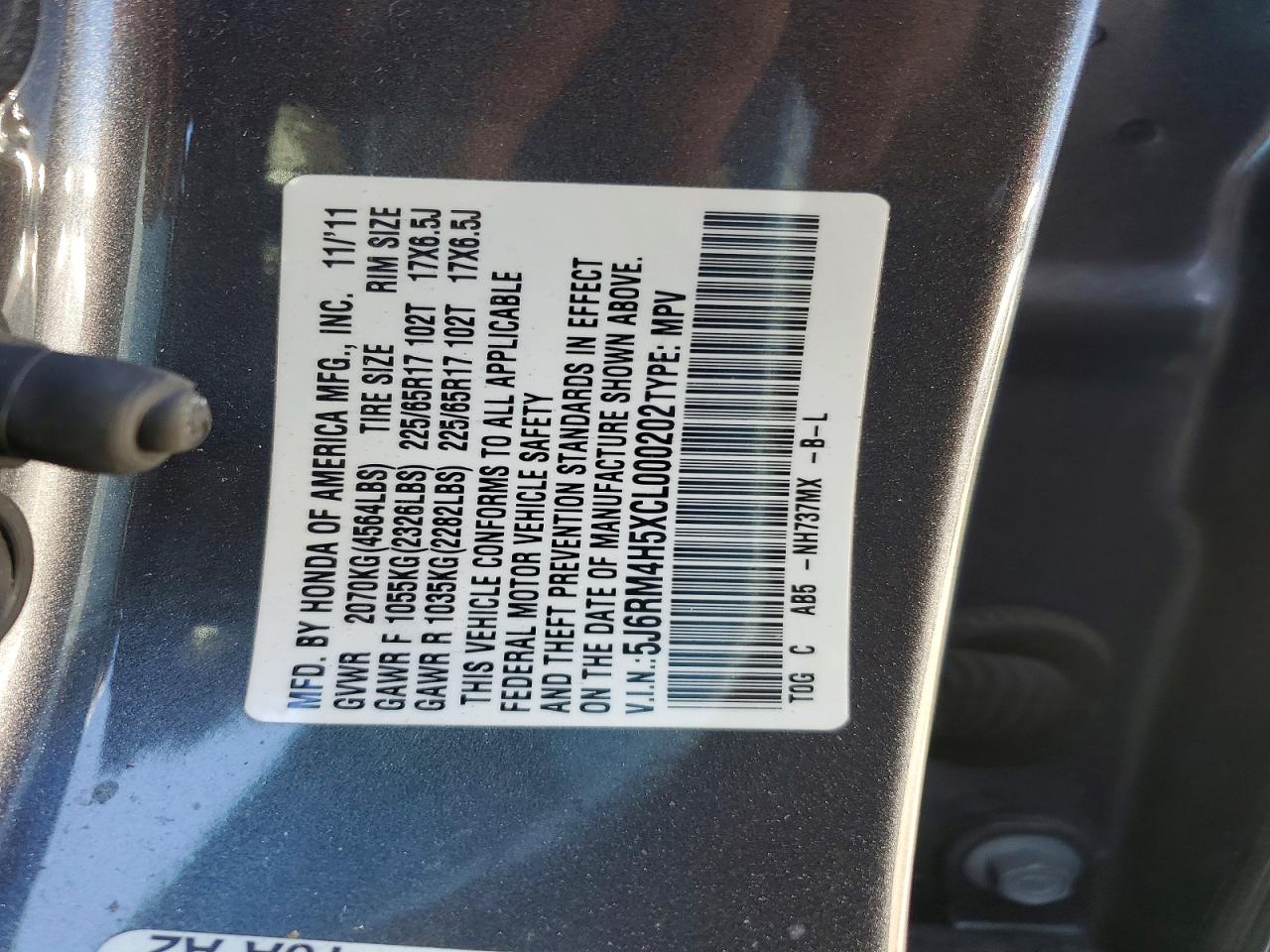 2012 HONDA CRV