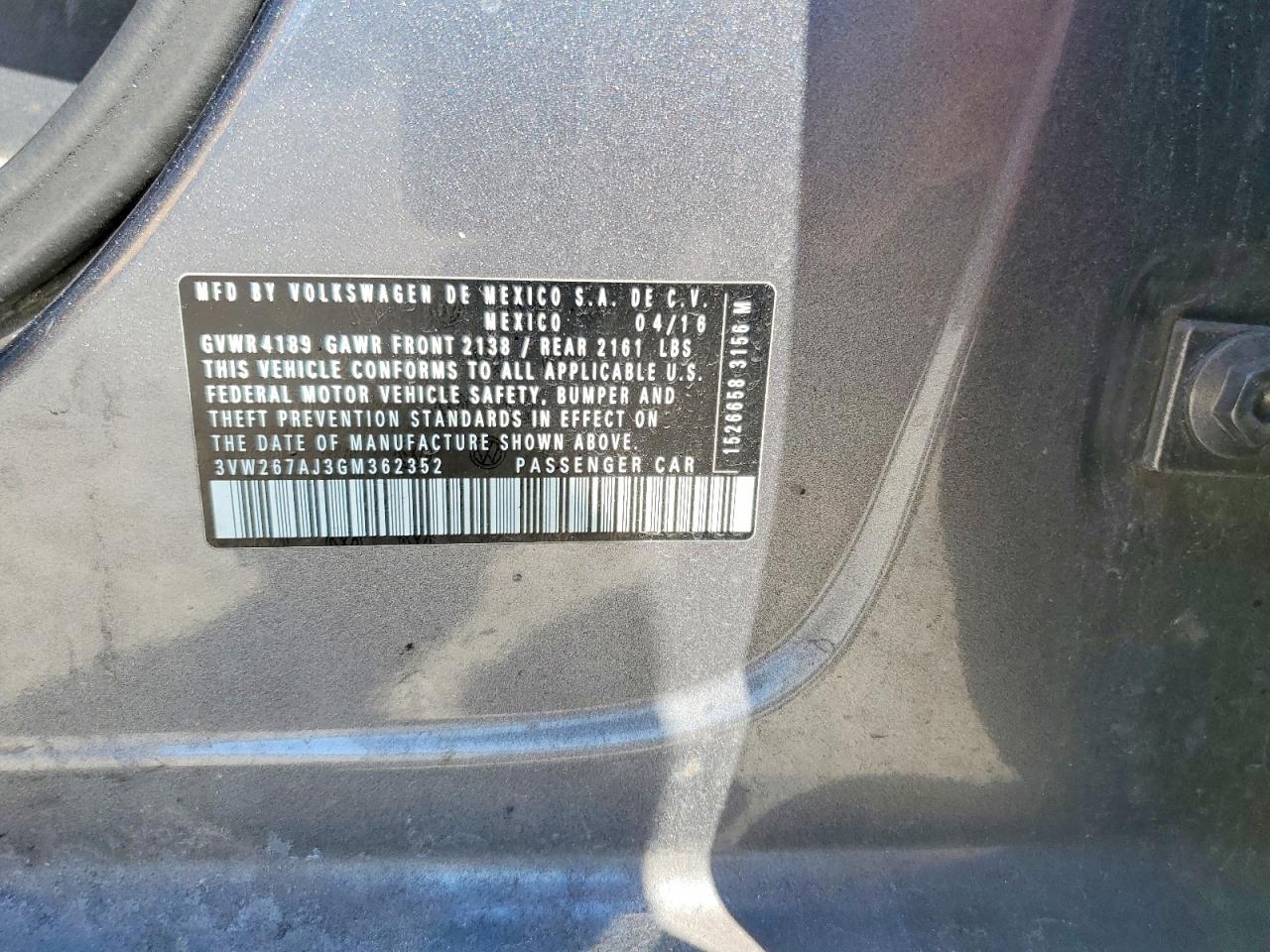 2016 VOLKSWAGEN JETTA