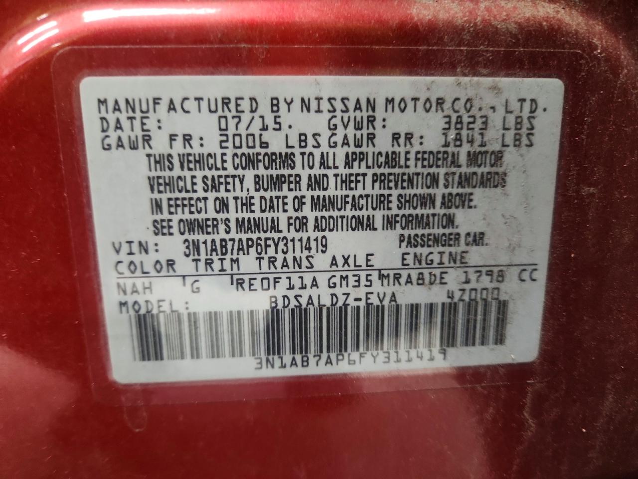 2015 NISSAN SENTRA
