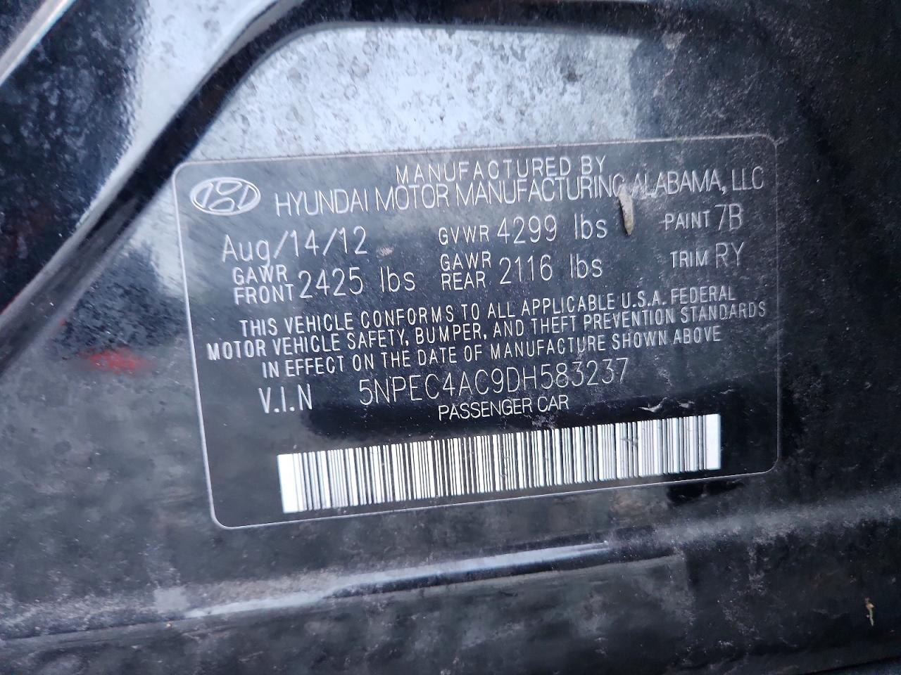 2013 HYUNDAI SONATA